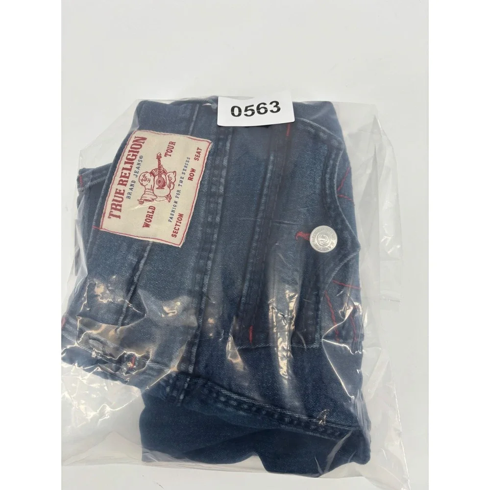True Religion Geno Big T Flap Slim Jeans Dark Shivering Wash Mens 30x30 701182